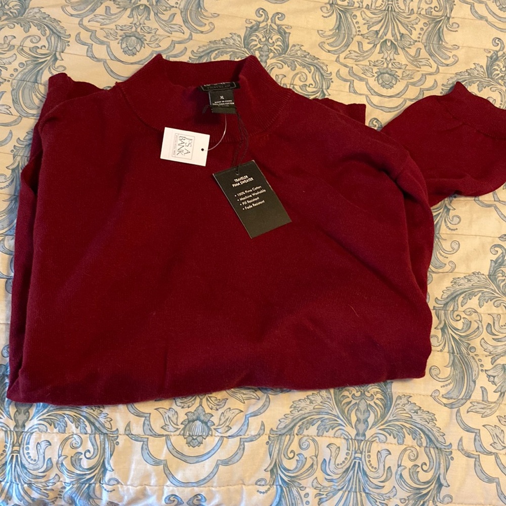 NWT men’s dress sweater Pima cotton machine wash traveler
